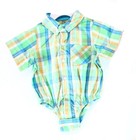 Andy & Evan NEW Green Blue Orange Plaid Baby Boys 3-6 Months One Piece $38 #858