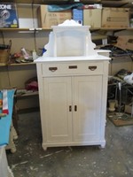 Antikes Vertiko mit Aufsatz shabby Chic weiss Jugendstil  ca 1910