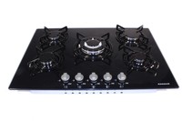 Gaskochfeld Glaskeramik Gasherd Kochfeld Kochmulde Gas-Kochfeld 5 Flammen 