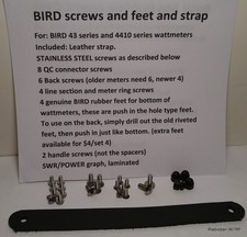 Bird wattmeter watt meter 43 series rebuild kit, Leather strap, feet, screws