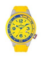 POSEIDON Herren-Armbanduhr XL Slim Analog Silikon UP00267 Gelb UVP 119,- €