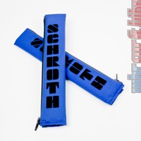 2x SCHROTH Gurtpolster 2 Zoll Gurtschoner blau Flock schwarz 50mm