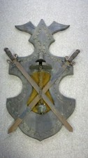 Old Vintage Medieval Sword Mace Crest Wall Mount Cool