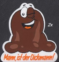 2 SÜSSWAREN-AUFKLEBER / DECALS "DICKMANN´S" (STORCK)