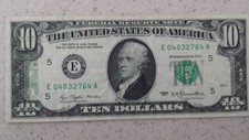 New listing
1977 $10.00 Federal Reserve Note, back offset to front, Offset Error