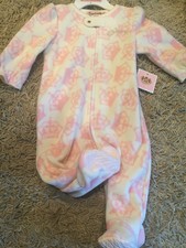 new JUICY COUTURE footed sleepers sleepwear pajamas girls 6 9 m pink crown
