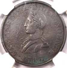 1783 Washington & Independence Cent (Small Bust, Plain Edge) - Ngc Vf Details