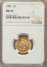 New listing
1889 Three Dollar Gold Piece Ngc Ms 62