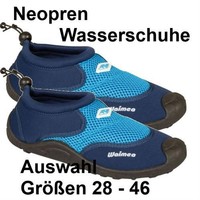 NEOPREN WASSERSCHUHE Strandschuhe Surfschuhe Badeschuhe BLAU Gr. 28 - 46