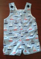 Hannah Kate 18 Months Baby Blue Jon Jon with Sailboats EUC
