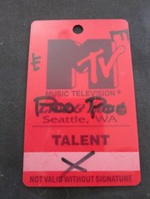 Nirvana Concert Pass Live & Loud Coa Rare! Pearl Jam Laminate Backstage Pass