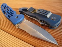 2 x Fox Outdoor Messer Einhandmesser Rettungsmesser Taschenmesser Blau