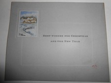 circa 1900 Christmas holiday card antique postcard cottage snow new year vintage
