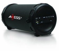 Axess SPBT1031-BK Portable Bluetooth Indoor/Outdoor Hi-Fi Cylinder Loud Speaker