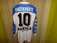 Arminia Bielefeld reusch Langarm Matchworn Trikot 96/97+ Nr.10 Breitkreutz Gr.XL