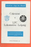 Orig.PRG    UEFA Cup  85/86   FC COLERAINE - 1.FC LOK LEIPZIG  !!  SEHR SELTEN