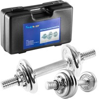 MOVIT® Chrom Kurzhantel Set 15kg, Gusseisen Hantelset Hantel Hanteln Kurzhanteln