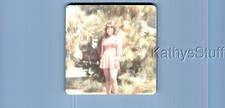 FOUND COLOR PHOTO V_4218 PRETTY BLACK WOMAN IN DRESS POSED