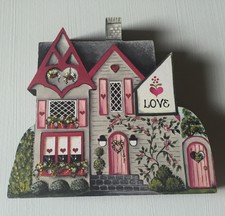 Brandywine Woodcrafts Collectible February Love Cottage House Shelf Sitter Piece