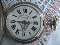 Systeme Roskopf Taschenuhr Savonnette Handaufzug mit Kette funktioniert