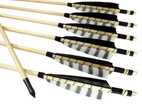 Holzpfeile Bogen Langbogen Pfeile traditionell 5" Shield Barred versch. Farben