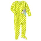 Carter's Little Girls' Fleece Footed Sleeper Pajamas- Lime Polka,Size 3T - New