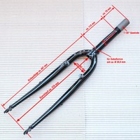 28" Trekkingrad Gabel 1 1/8" Gewindeschaft 185mm/70 mm schwarz Öse für Lowrider