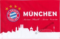 Flagge Fahne FC Bayern München Skyline - 60 x 90 cm