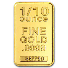 1/10 oz Gold Bar - Secondary Market - Sku #45516