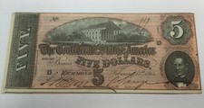 Type 69 Confederate States of America $5 Richmond February 17th, 1864 (Series 7)