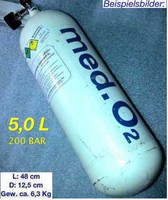 5L SAUERSTOFFFLASCHE 200Bar SAUERSTOFF FLASCHE O2 LINDE DRÄGER OXYLOG OXY BOTTLE