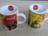 2 Coca Cola Tassen Sammeltassen mit Retro Motiven Neu unbenutzt