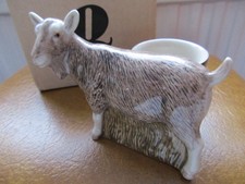 Lovely Figurine Of The Toggenburg Goat With Egg Cup Attached By Quail Pottery