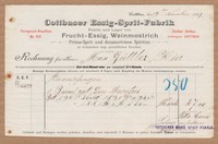 COTTBUS, Rechnung 1897, Cottbuser Essig-Sprit-Fabrik
