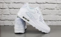 NEU! NIKE AIR MAX 90 ESSENTIAL 537384 111 LEDER MONOCHROME TOTAL WEIß SNEAKER 