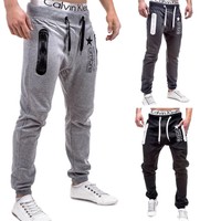 Herren Zipper-Style Trainingshose Jogginghose Sporthose Hose Grau/Schwarz NEU