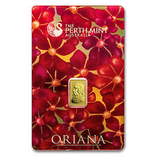 1 gram Gold Bar - Perth Mint Oriana Design (In Assay) - Sku #23557