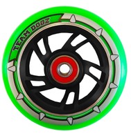 Neu 100mm Schwarz Aluminium-kern Neon Grün PU Stunt Scooter Rad, ABEC 9 Lager