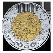 Gorgeous 2015 Remembrance Canadian 2.00 In Flanders Fields Collectors Circulated