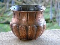 alte Kupfer-Übertopf Kupfer Blumentopf D. 14cm x 11cm hoch RAR! - Dachbodenfund