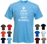 'Keep Calm and Walk the Jack Russell' funny Pet Dog Birthday Walking T-shirt