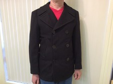 US Navy Issued 100% Wool Pea Coat - Very Warm - Major Coat Co. Sz 38S - Unisex