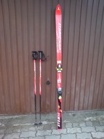 180er Erwachsenen-Ski, Atomic 180, Made in Austria, Österreich, mit Ski-Stöcken