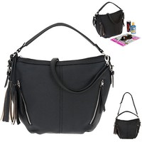 Handtasche ALESSANDRO PARIS 4451 Schultertasche Beuteltasche Tasche SCHWARZ