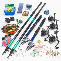 Allround Angelset 4Ruten 4Rollen + Zubehör Schnur Komplettset Angelausrüstung