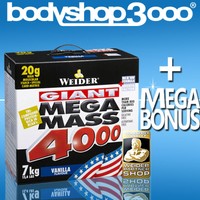 (10,28€/kg) Weider Mega Mass 4000 Giant Weightgainer 7kg +Megabonus