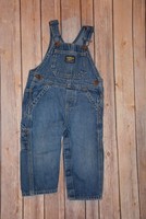 18 Months OshKosh Boy Dark Denim Blue Jean Overalls EUC