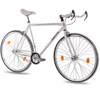 28" Zoll FIXIE RENNRAD FAHRRAD CHRISSON OLD ROAD 1.0 BH Bullhorn weiss matt