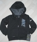 NWT NIKE BABY TODDLER BOYS THERMA DRI FIT FLEECE GRAPHIC LOGO HOODIE ZIP SZ 3T