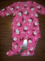Girls CARTER'S CHRISTMAS SANTA Blanket Sleeper / Pajamas Sz 4 NEW NWT $30 - PINK